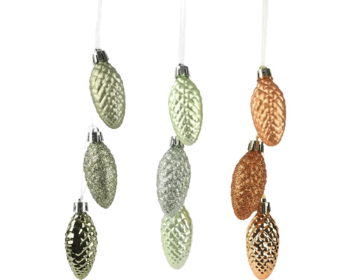 Christbaumhänger Tannenzapfen 6,5x6,5x2,6 cm Mehrere Tannenzapfen als Christbaumschmuck