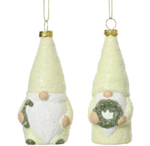 Zwei Zwerg Weihnachtshänger mit Mütze und Bart als Christbaumschmuck
