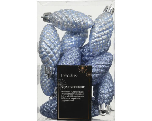 Christbaumhänger Tannenzapfen 4,5x9x14 cm blau Packung bruchsicherer Tannenzapfen-Weihnachtsbaumschmuck