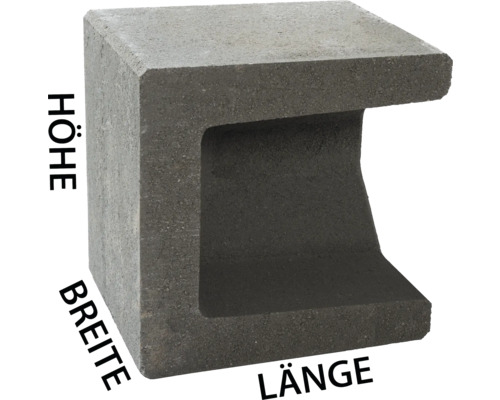 U-Eck-Stein 40x40x33 cm Anthrazit U-Eck-Stein 40x40x33 cm Anthrazit