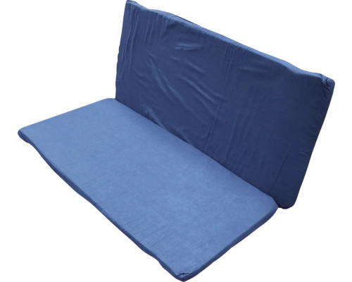 Blaues Futon Sofa mit Matratze und Rückenlehne