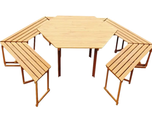 Gartenmöbelset zu Pavillon Palma promadino 5 -Sitzer bestehend aus: Tisch, Sitzbank Holz braun Gartenmöbelset zu Pavillon Palma promadino 5 -Sitzer bestehend aus: Tisch, Sitzbank Holz braun