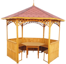 Holz Pavillon mit Tisch und Bänken für den Garten