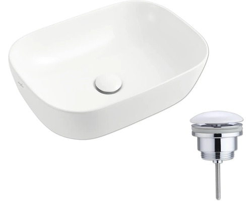 Waschbecken aus Sanitärkeramik mit Ablaufgarnitur