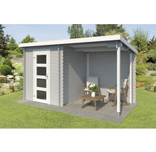 Gartenhaus Jelle inkl. Schleppdach 370 x 175 cm lichtgrau