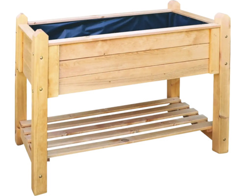 Hochbeet aus Holz mit Ablagefläche