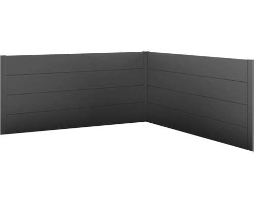 Sichtschutz Biohort für Belvedere L-Form 2 Stück L200 dunkelgrau-metallic Gartenzaun aus Aluminium