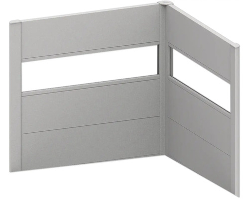 Sichtschutz Biohort für Belvedere L-Form 2 Stück mit Acryleinsatz L100 silber-metallic