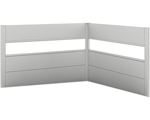 Sichtschutz Biohort für Belvedere L-Form 2 Stück mit Acryleinsatz L150 silber-metallic