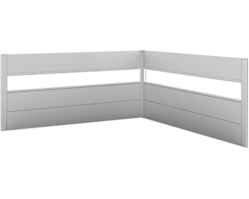 Sichtschutz Biohort für Belvedere L-Form 2 Stück mit Acryleinsatz L200 silber-metallic