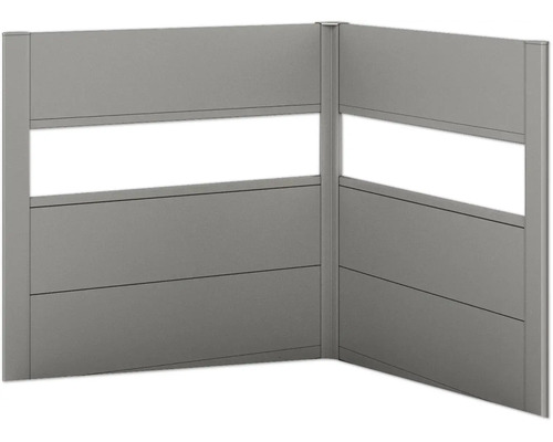 Sichtschutz Biohort für Belvedere L-Form 2 Stück mit Acryleinsatz L100 quarzgrau-metallic