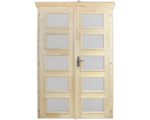 Doppeltür für Gartenhaus 28 mm SKAN HOLZ Milchglas vollverglast 123,4x193 cm, natur Doppeltür für Gartenhaus 28 mm SKAN HOLZ Milchglas vollverglast 123,4x193 cm, natur