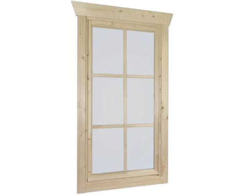 Einzelfenster für Gartenhaus 45 mm SKAN HOLZ Anschlag rechts 57,5x123,5 cm, natur