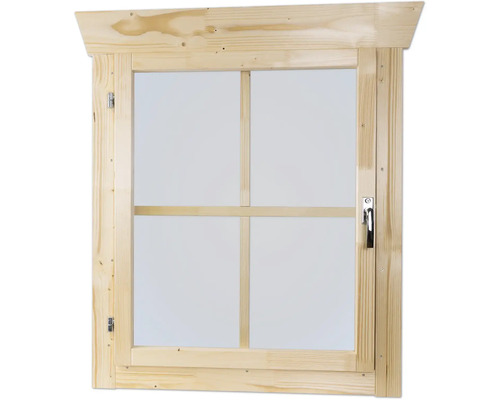 Holzfenster mit Glas und Fensterkreuz