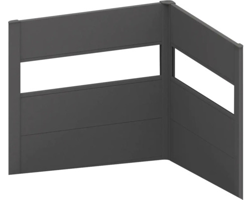 Sichtschutz Biohort für Belvedere L-Form 2 Stück mit Acryleinsatz L100 dunkelgrau-metallic