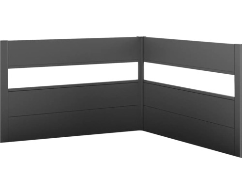 Sichtschutz Biohort für Belvedere L-Form 2 Stück mit Acryleinsatz L150 dunkelgrau-metallic