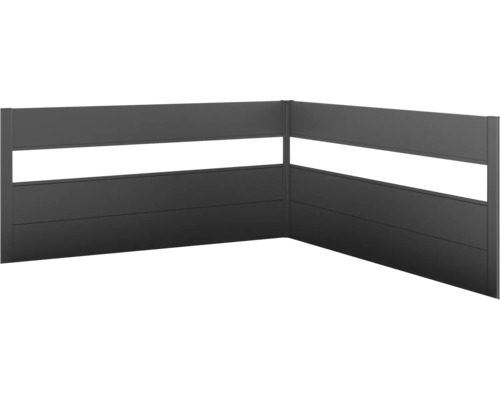Sichtschutz Biohort für Belvedere L-Form 2 Stück mit Acryleinsatz L200 dunkelgrau-metallic