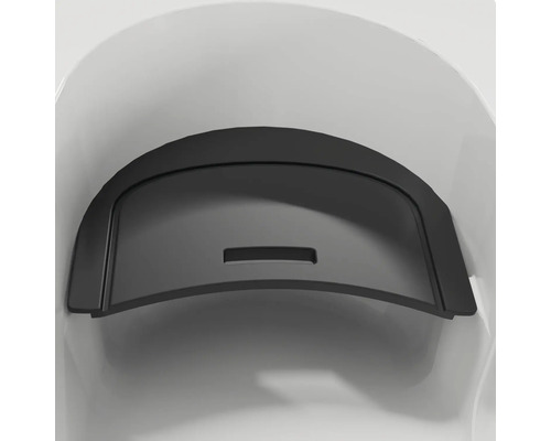 Detailansicht eines schwarzen WC-Sitzes