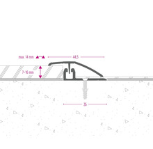Abbildung einer Übergangsleiste mit Maßangaben