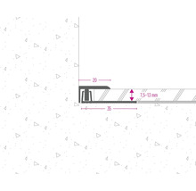 Darstellung eines Profils mit den Maßen 20 Millimeter und 35 Millimeter sowie 7,5 bis 13 Millimeter.