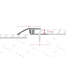 Illustration eines Übergangsprofils mit Maßangaben