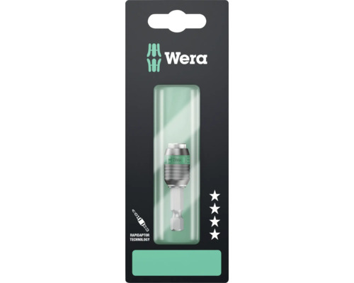 Wera Logo. Wera Bit-Halter mit Schnellwechselfutter in Verpackung