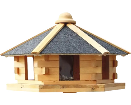 Vogelfutterhaus promadino inkl. integriertem Futtersilo 59 x 50 cm braun