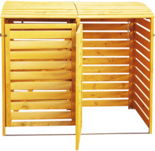 Holz Mülltonnenbox mit zwei Türen