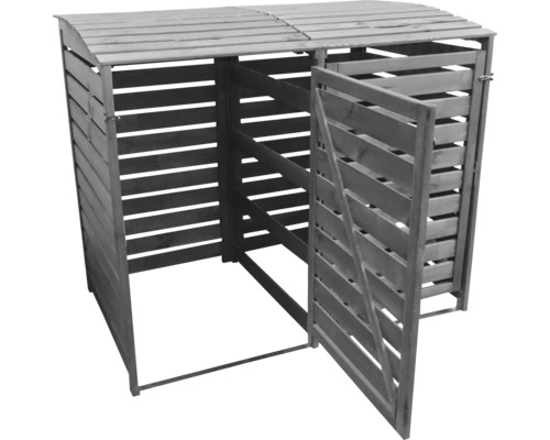 Mülltonnenbox promadino Vario III für 2 Tonnen 148 x 92 x 122 cm grau