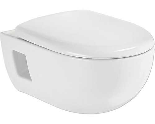Wand-WC-Set Geberit Renova Premium spülrandlos weiß mit WC-Sitz