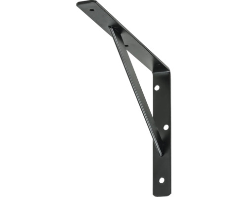Stegkonsole B 30 x H 250 x T 150 mm schwarz Wandkonsole aus Metall mit Befestigungslöchern