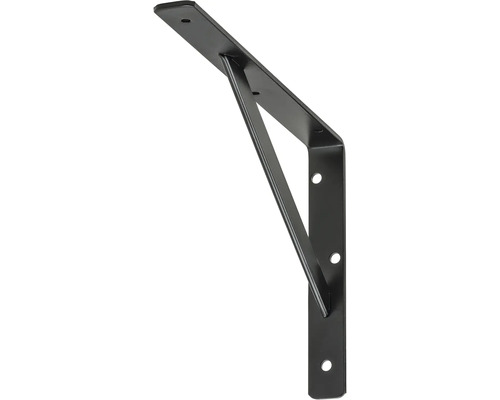 Stegkonsole B 30 x H 400 x T 250 mm schwarz Regalwinkel aus Metall mit Bohrungen zur Befestigung