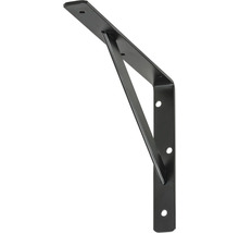 Schwarze Regalwinkel aus Metall mit Befestigungslöchern