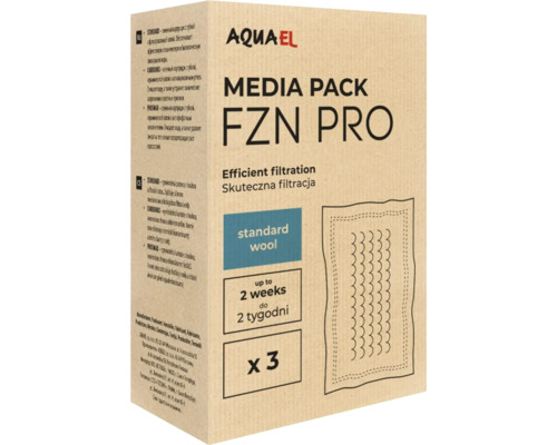 Aquael Media Pack FZN Pro Filtermedien für Aquarien, Packung mit drei Stück