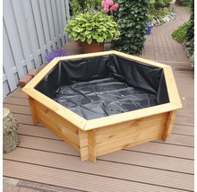 Hochteich promadino Miniteich 6eck-Hochteich, honigbraun mit Teichfolie 170 x 140 x 40 cm