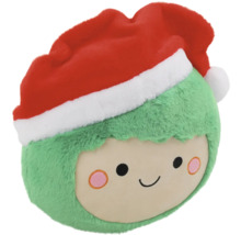 Plüschkissen in Form eines Elfen mit Weihnachtsmütze