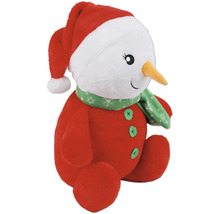 Plüsch Schneemann Figur mit Mütze und Schal