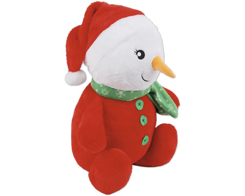 Plüsch Schneemann Figur mit Mütze und Schal