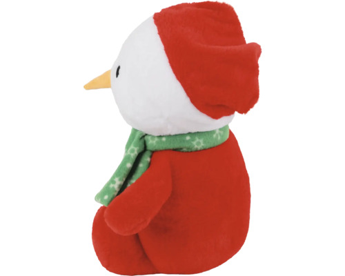 Weihnachtliche Pinguin-Plüschfigur mit Mütze und Schal