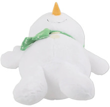 Weicher Schneemann mit Schal als Plüschtier