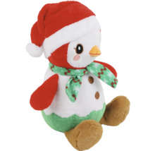 Plüschtier Pinguin mit Weihnachtsmütze und Schal