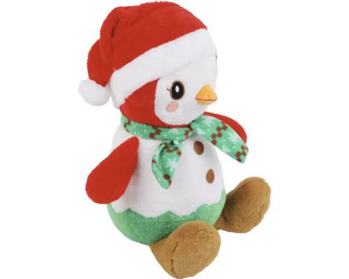 Plüschtier Pinguin mit Weihnachtsmütze und Schal