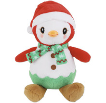Pinguin Plüschtier mit Weihnachtsmütze und Schal