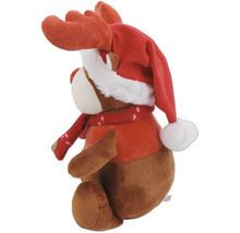 Plüschtier Rentier mit Weihnachtsmütze und Schal