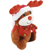 Plüschtier Rentier mit Weihnachtsmütze und Schal