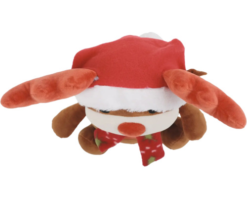 Plüsch Rentier mit Weihnachtsmütze und Schal