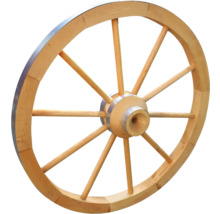 Holzrad mit Metallbeschlägen