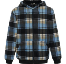 Gefütterte Flanelljacke mit Reißverschluss und Kapuze im Holzfällerstil