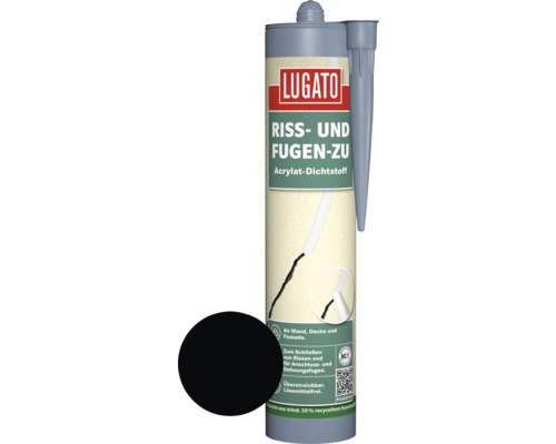 Lugato Acryl Dichtstoff Riss- und Fugen zu schwarz 310 ml Lugato Riss und Fugen zu Acrylat Dichtstoff Kartusche