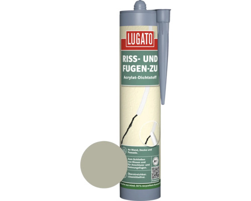 Lugato Acryl Dichtstoff Riss- und Fugen zu grau 310 ml Kartusche Lugato Riss- und Fugen-Zu Acrylat-Dichtstoff